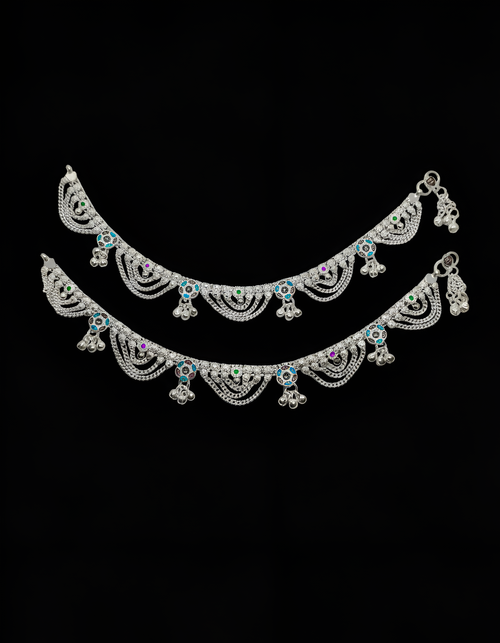 Bridal Multicolour casting curtain Anklet for Women